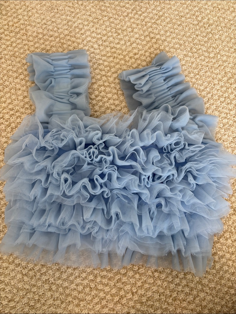 Endless Rose Light Blue Ruffle Crop Top